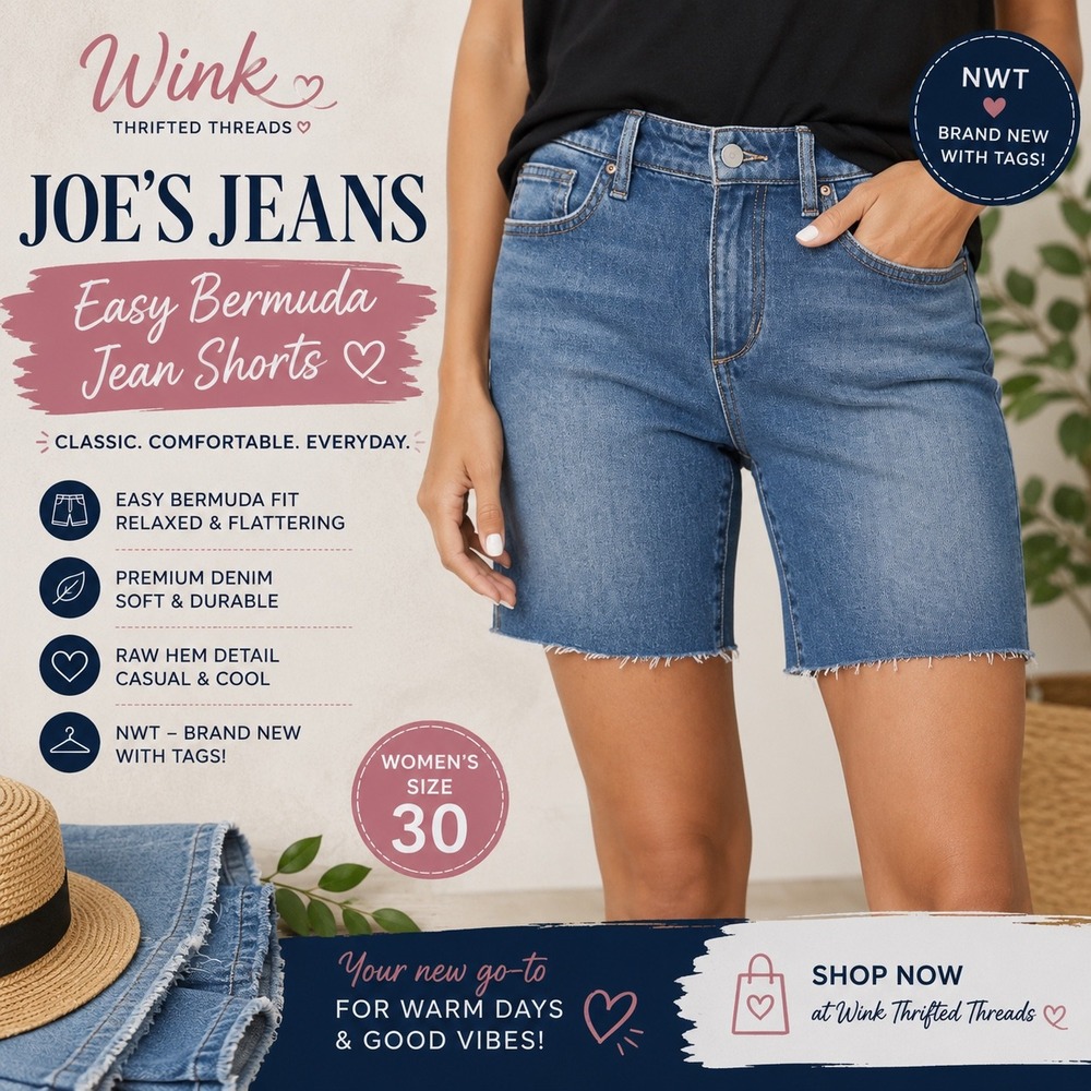 Joe's Jeans NWT Easy Bermuda Jean Shorts Women's Size 30‎ Blue